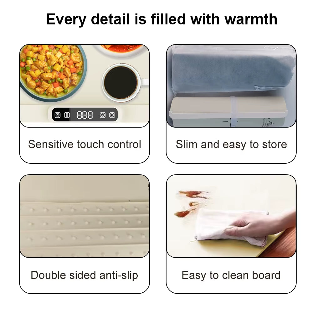 Compact Foldable Heating Mat – Keep Your Food Warm with Style and Precision