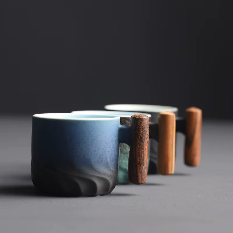 Nordic Style Retro Vintage Creative Ceramic Coffee Mug with Custom Design - Cute and Sustainable, Featuring HANDGRIP