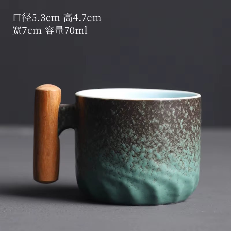 Nordic Style Retro Vintage Creative Ceramic Coffee Mug with Custom Design - Cute and Sustainable, Featuring HANDGRIP