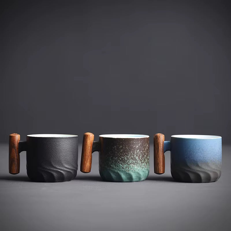 Nordic Style Retro Vintage Creative Ceramic Coffee Mug with Custom Design - Cute and Sustainable, Featuring HANDGRIP