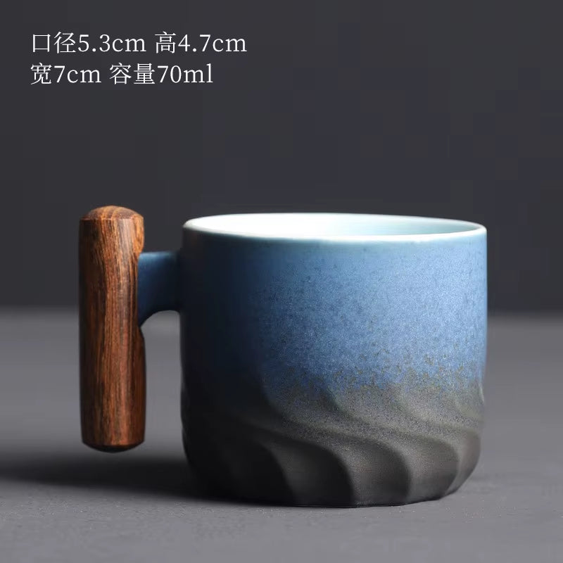 Nordic Style Retro Vintage Creative Ceramic Coffee Mug with Custom Design - Cute and Sustainable, Featuring HANDGRIP